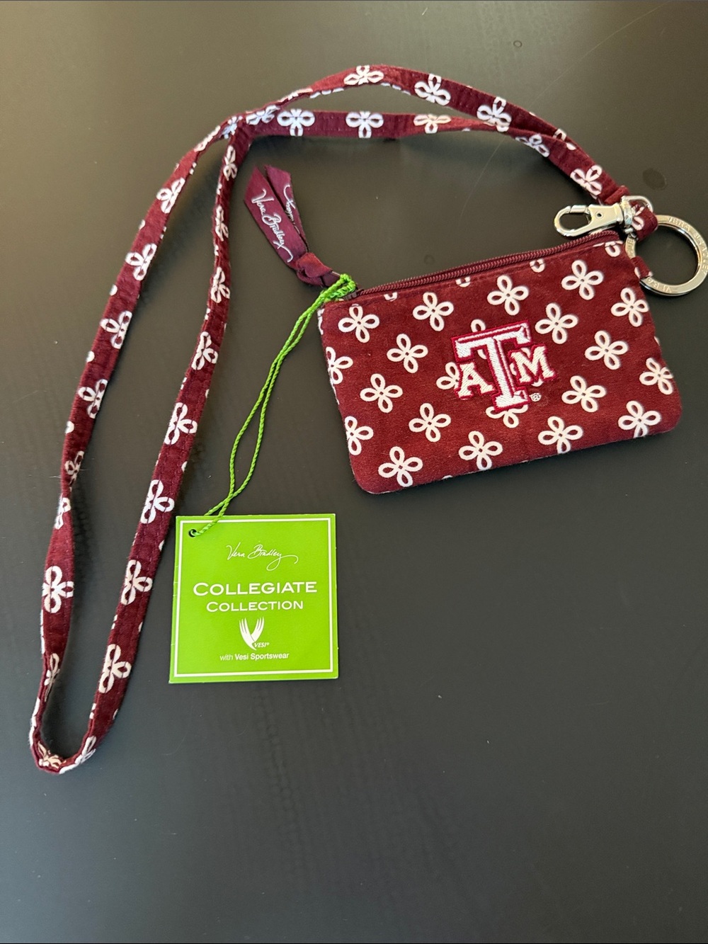 Vera Bradley Maroon Texas A&M Lanyard ID Pouch - Picture 2 of 7